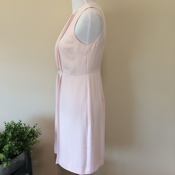 Ann Taylor Pleated Sheath Dress in Blush Pink <2> - Picture 2 of 8